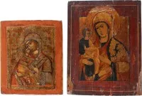 Twee iconen: Moeder Gods van Vladimir en Driehandige Moeder Gods