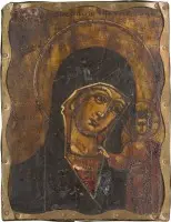 Klein icoon van de Moeder Gods van Kazan (Kazanskaja)