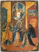 Icône de l'apparition de la Mère de Dieu à saint Serge de Radonège