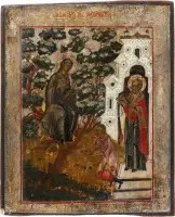 Grootformaat icoon van de Moeder Gods 'Bessadnaja' (de Onderwijzende)