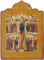 Icône miniature du miracle du voile de la Mère de Dieu (Pokrov)