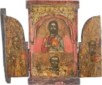 Triptych s Kristem a vybranými svatými
