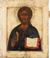 Grande et très fine icône du Christ Pantocrator