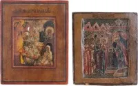 Deux petites icônes de la Nativité de la Mère de Dieu et de la Présentation au Temple