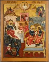 Icône monumentale de la Nativité de la Mère de Dieu provenant d'une iconostase d'église