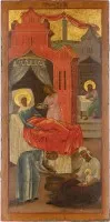 Icône monumentale de la Nativité de la Mère de Dieu provenant d'une iconostase d'église
