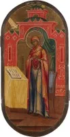 Grande icône avec la Mère de Dieu d'un groupe de l'Annonciation