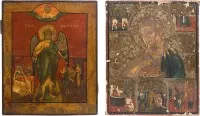 Twee grote iconen met Johannes de Voorloper