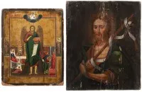 Twee iconen met Johannes de Voorloper