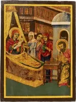 Icoon van de Geboorte van de Moeder Gods