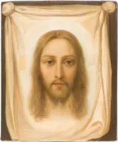 GESCHENK AN DEN BISCHOF VON CHOLM UND LUBLIN ANATHASIUS: GROSSFORMATIGE IKONE MIT DME MANDYLION