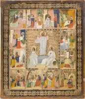 Icône de la Résurrection du Christ et douze grandes fêtes
