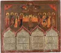 Staurothèque avec la Crucifixion du Christ et les grandes fêtes de l'année liturgique orthodoxe
