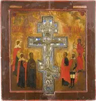 Staurothèque de grand format datée avec la Crucifixion du Christ
