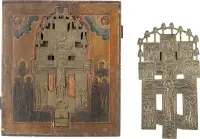 Staurothèque avec la Crucifixion du Christ et croix de maison avec grandes fêtes