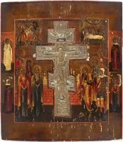 Staurotheek met de Kruisiging van Christus, de Kruisafneming en de Graflegging