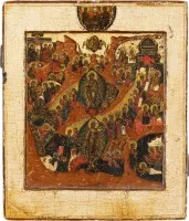 Icoon van de Nederdaling ter helle en de Verrijzenis van Christus