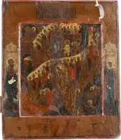 Fine icône de la Descente aux enfers et de la Résurrection du Christ