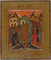 Icône très fine avec la descente du Christ aux enfers et la libération des ancêtres de l'Hadès