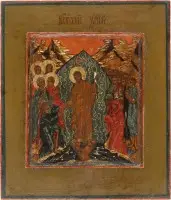 Icône très fine avec la descente du Christ aux enfers et la libération des ancêtres de l'Hadès