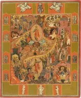 FEINE IKONE MIT DER HÖLLENFAHRT UND AUFERSTEHUNG CHRISTI