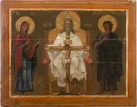 SINGULÄRE UND GROSSE IKONE NACH DEM TRINITÄTS-FRESKO VON MASACCIO