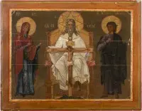 Icône singulière et grande d'après la fresque de la Trinité de Masaccio