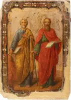 Grande icône représentant les apôtres Pierre et Paul