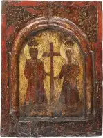 Petite icône avec les saints Constantin et Hélène