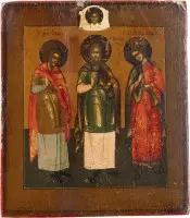 Petite icône avec les saints Samon, Gurij et Aviv