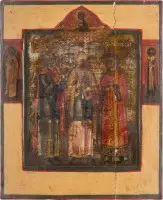 Icône avec les saints Samon, Gurij et Aviv