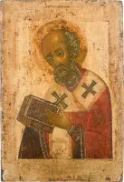 Grande icône de saint Nicolas de Myre provenant d'une iconostase d'église