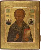 KLEINE IKONE MIT DEM HEILIGEN NIKOLAUS VON MYRA