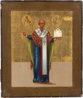 Icône fine avec saint Nicolas de Mozhaïsk