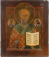 FEINE IKONE MIT DEM HEILIGEN NIKOLAUS VON MYRA