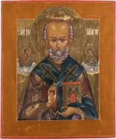 FEINE IKONE MIT DEM HEILIGEN NIKOLAUS VON MYRA