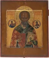 FEINE IKONE MIT DEM HEILIGEN NIKOLAUS VON MYRA