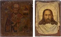 ZWEI IKONEN: HEILIGER NIKOLAUS VON MYRA UND MANDYLION