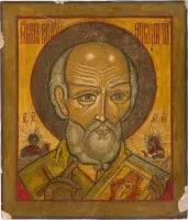 Большеформатная икона со святителем Николаем Мирликийским
