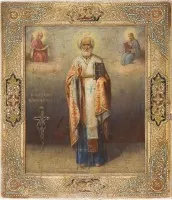 Icône-reliquaire très rare avec saint Nicolas de Myre