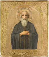 Icône rare avec le saint moine Constantin de Synada