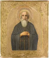 Icône rare avec le saint moine Constantin de Synada
