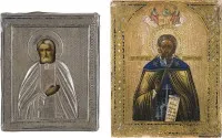 Deux icônes de petit format : saint Séraphin de Sarov et saint Alexandre de Svir