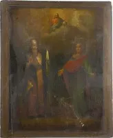 Большая икона со святыми Евсевием, епископом Самосатским и Софией