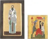 Deux icônes avec saint Grégoire de Nazianze et saint Nicolas