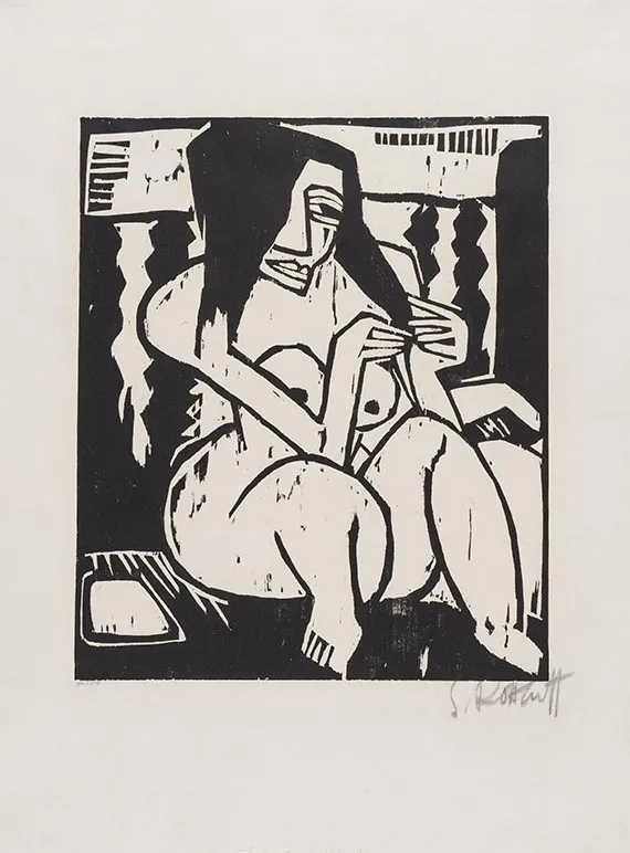Karl Schmidt-Rottluff, Donna con capelli sciolti, 1913