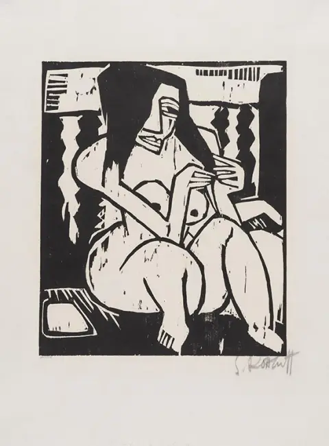 Karl Schmidt-Rottluff, Žena s raspuštenom kosom, 1913