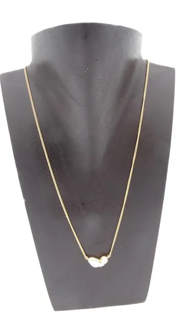 1 chaîne pour femme en or 585 avec pendentif perle
