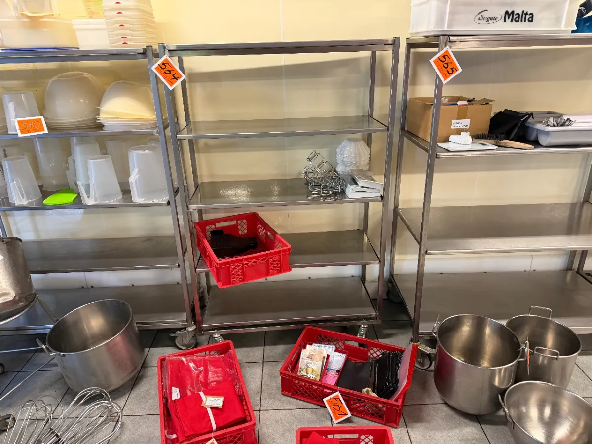 Stainless steel transport trolley (without contents)