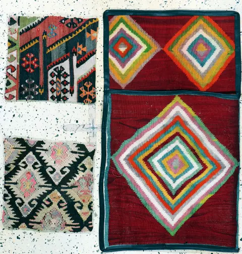3 sacs faits main, Turquie, milieu 20e s., laine sur laine, env. 100 x 60 cm & env.